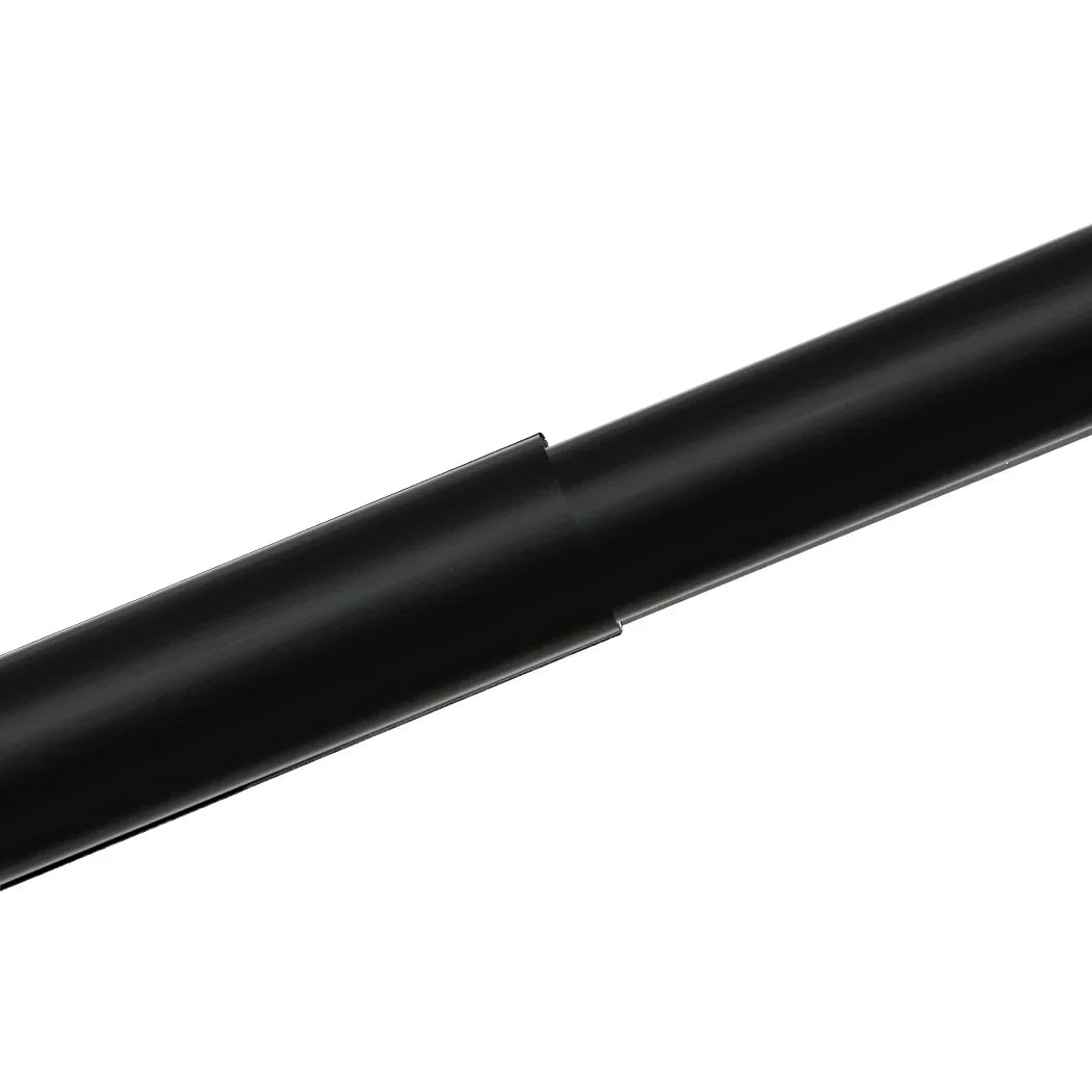 Marlow Black Curtain Rod Steel Quiet Rail Pole Pommel Set Extendable-2018816719925153797