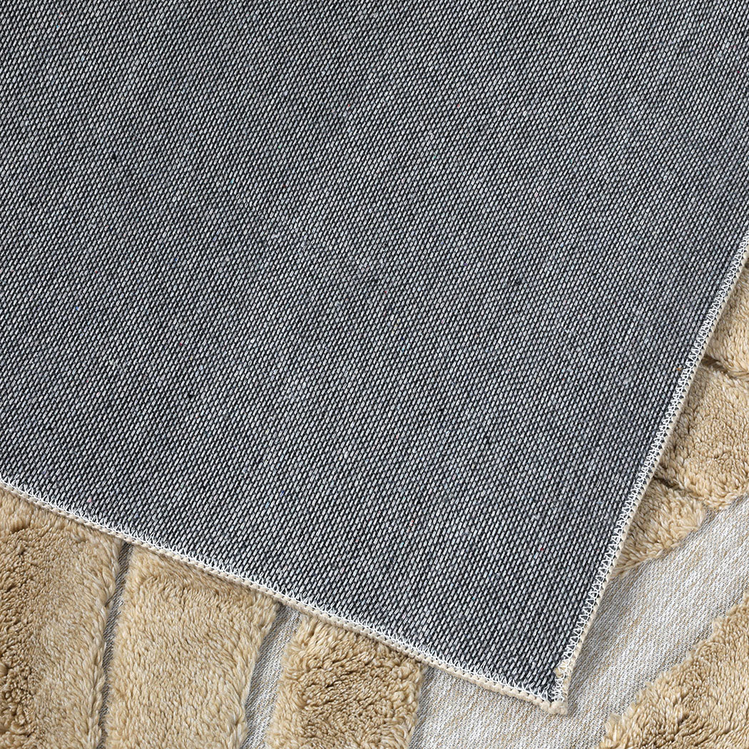 Marlow Floor Rug Soft Embossed Carpet Non Slip Plush Shaggy Rugs Leaf Pattern-1894516741241966597