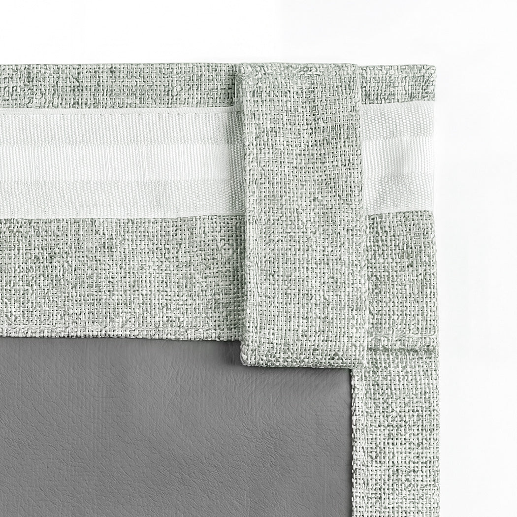 Marlow Blackout Curtains Thermal Linen Look Blockout Drapes 2 Panels Green-2072893564542652421