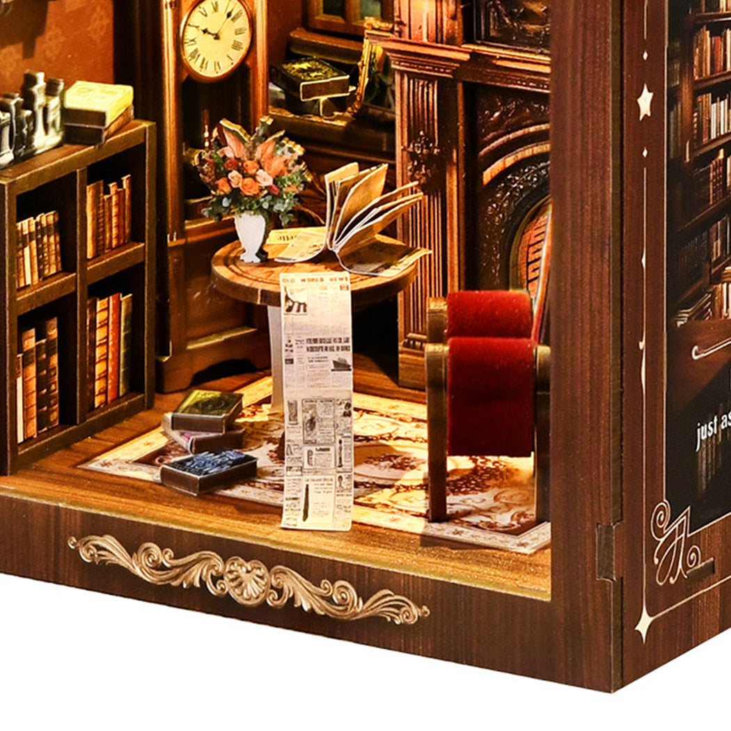 Bo Peep Book Nook Kit For Adults Miniature Bookstore Model with Warm LED Walnut-2100034948684713989