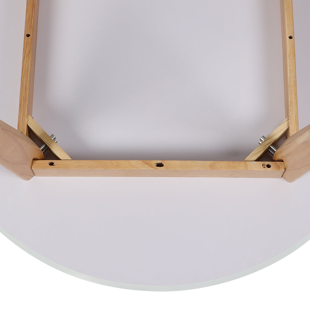 Levede Dining Table Round Rubberwood Base 120cm White 120 CM-1864183292119617541