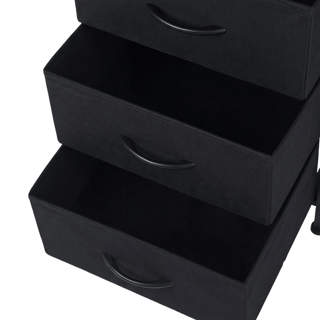 Levede Bedside Table with Charging Station 3 Drawer RGB Light Night Stand Black-2109799597017337862