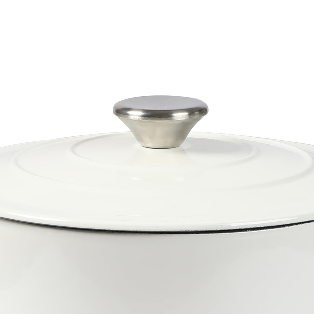 TOQUE 4L Enamel Dutch Oven Pot in White Colour-1864184348446691333