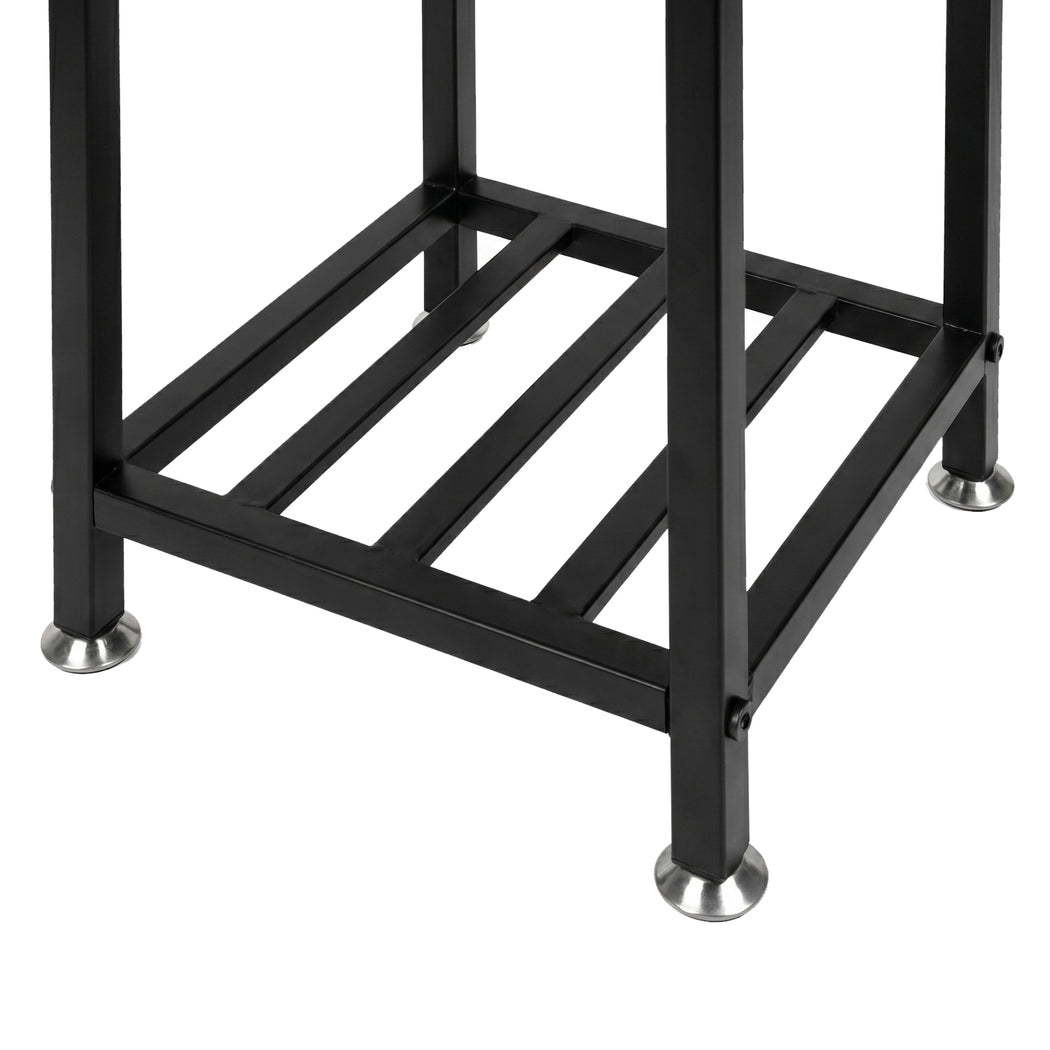Levede Metal Plant Stand 76cm Tall 2 Tier Indoor Corner Shelf Black Display Rack-2072893560058941445