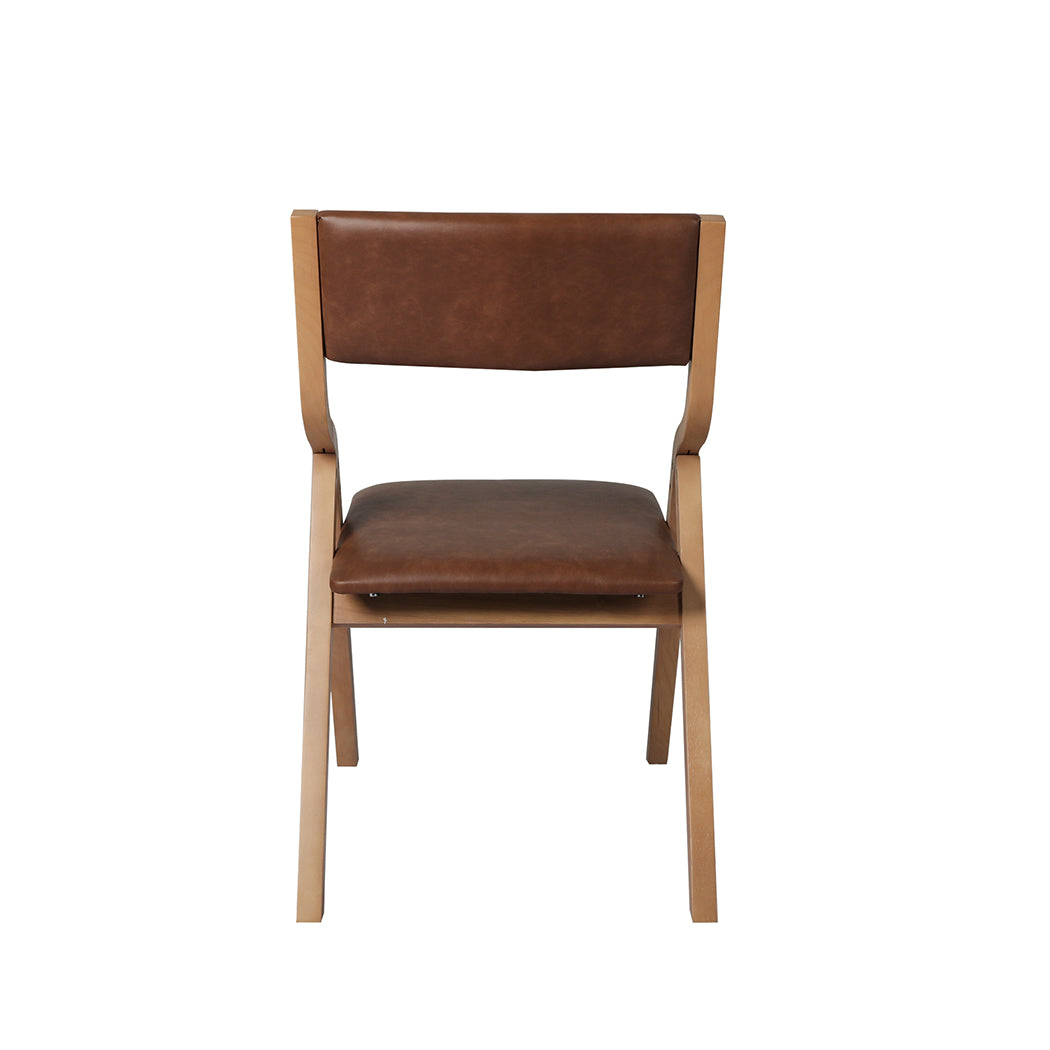 Levede 8x Dining Chairs Foldable PU Tan-2006732728665509893