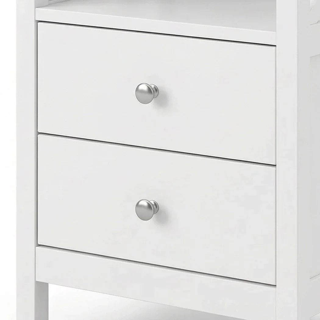 Levede Bedside Table Nightstand Side End Table 2 Drawers Storage Bedroom Cabinet-2050056781207572485