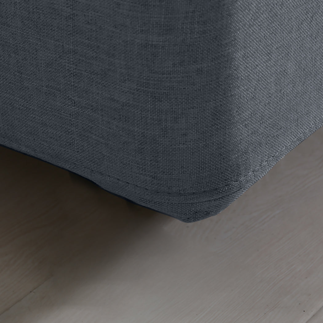 Levede Fabric Bed Frame King Tufted Dark Grey-1864183186045669381