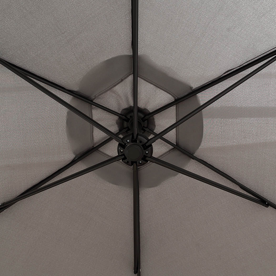 Mountview 3M Outdoor Umbrella Cantilever Grey With Base-1864184442336186373