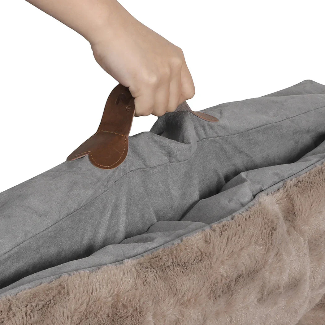 Dog Calming Bed Warm Soft Plush Comfy XL Khaki X-Large-2029387225019584517