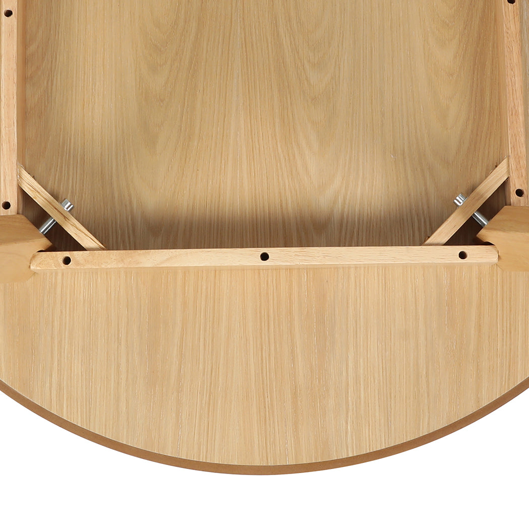 Levede Dining Table Round Rubberwood Base 100cm Natural 100 CM-1864183291687604229