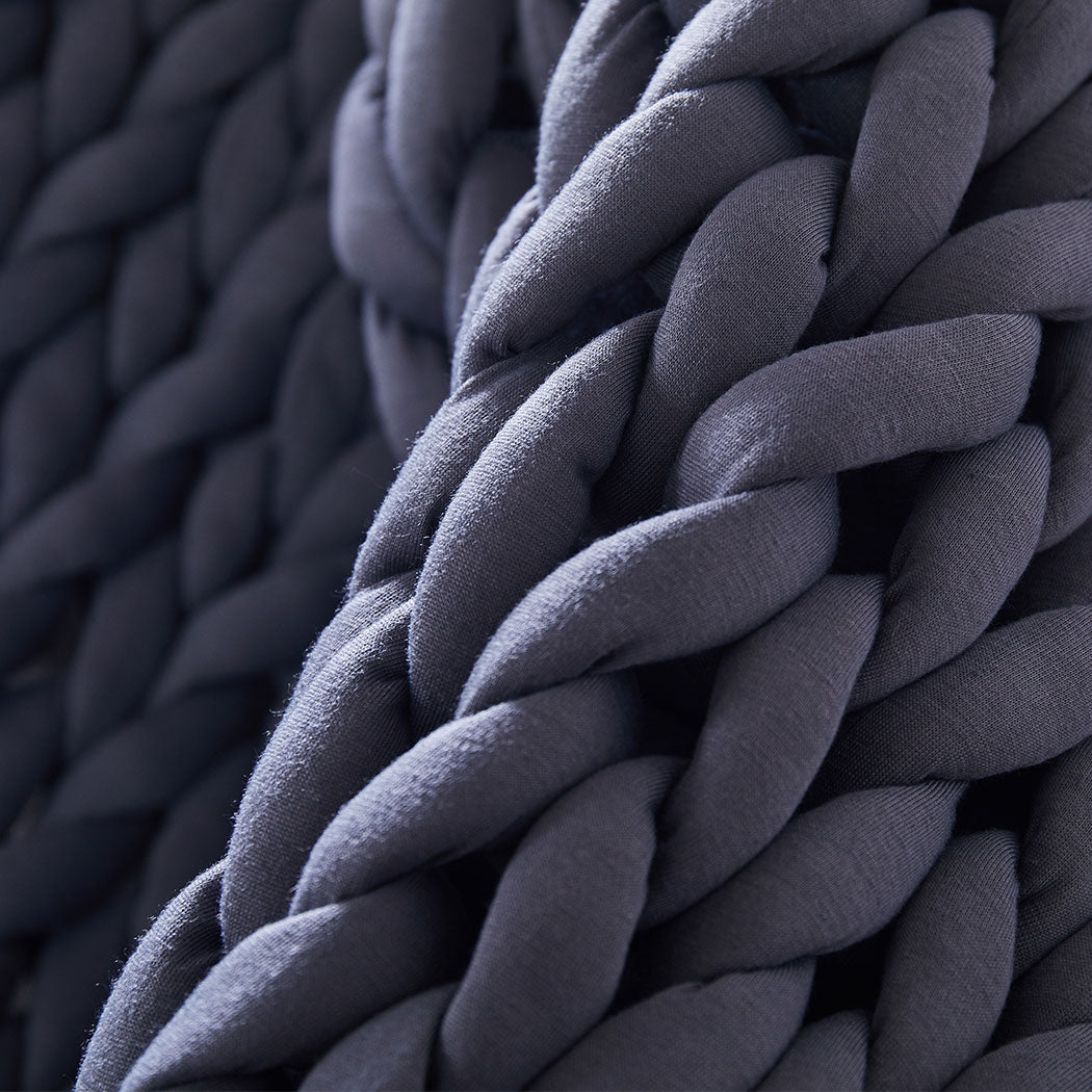 Dreamz Knitted Weighted Blanket Chunky Dark Grey Queen 9KG-2018816860266565637
