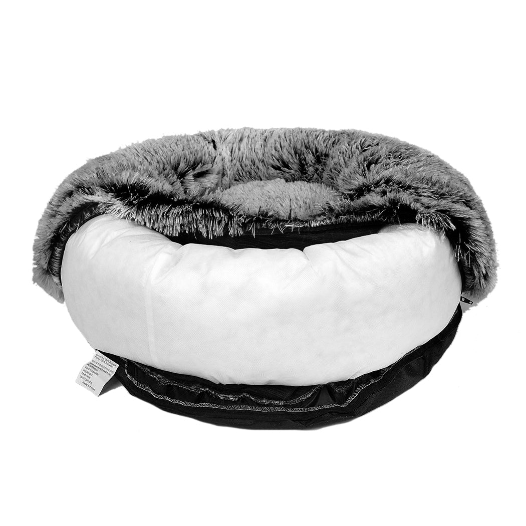 PaWz Pet Bed Cat Dog Donut Nest Calming M Charcoal Medium-2018816744063373317