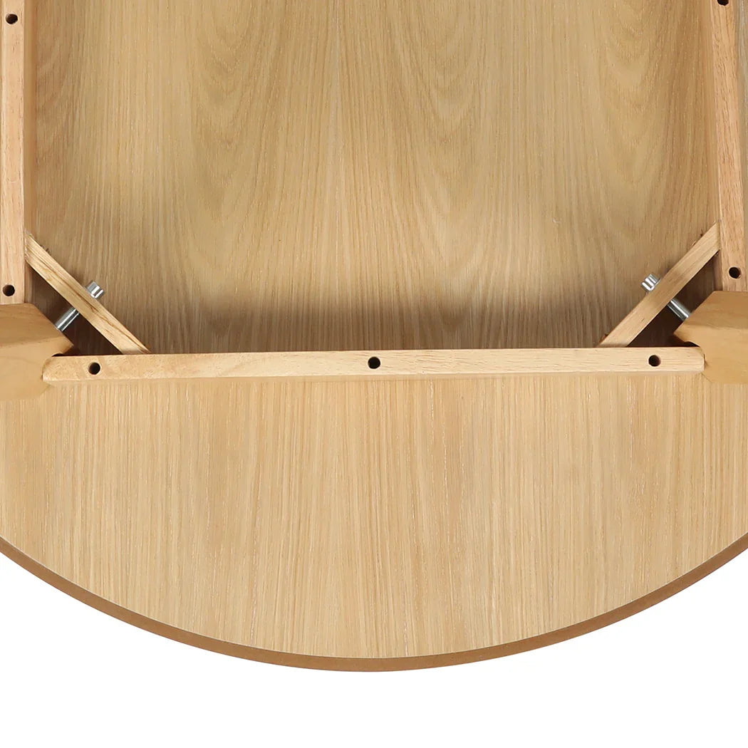 Levede Dining Table Round Rubberwood Base 100cm Natural 100 CM-2018816939933175813