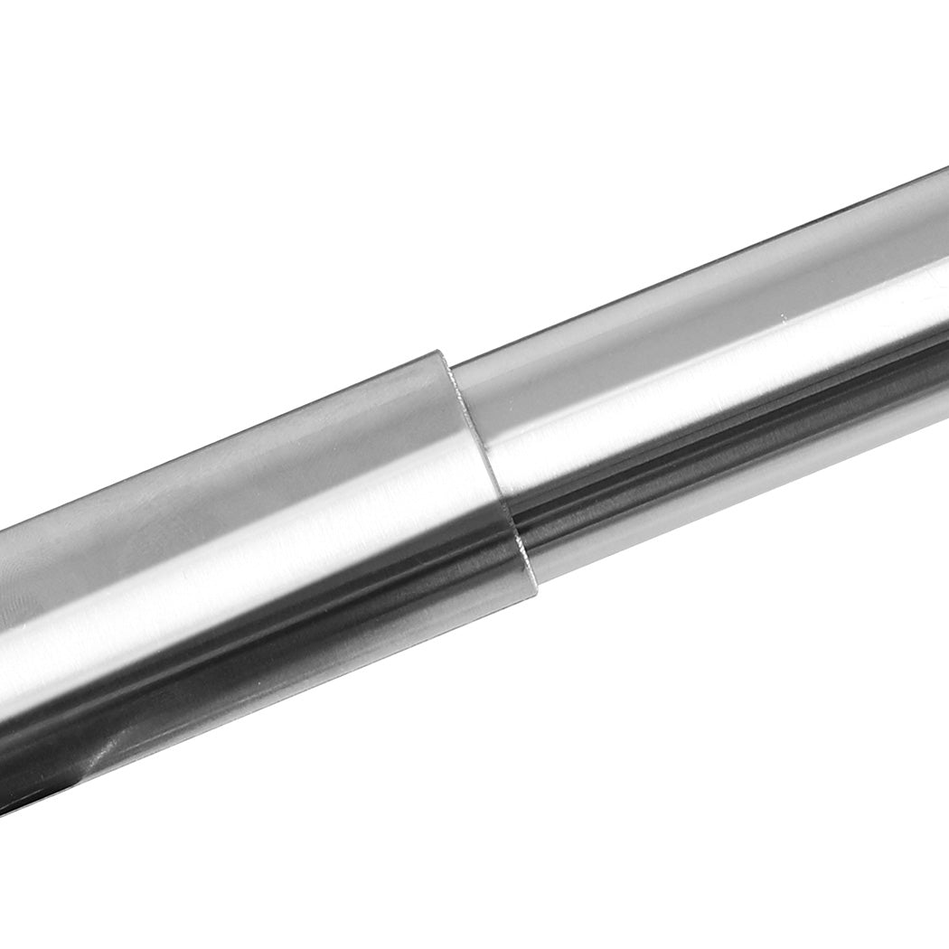 Marlow Silver Double Curtain Rod Steel Pole Pommel Set Extendable Adjustable-1894516738901544965