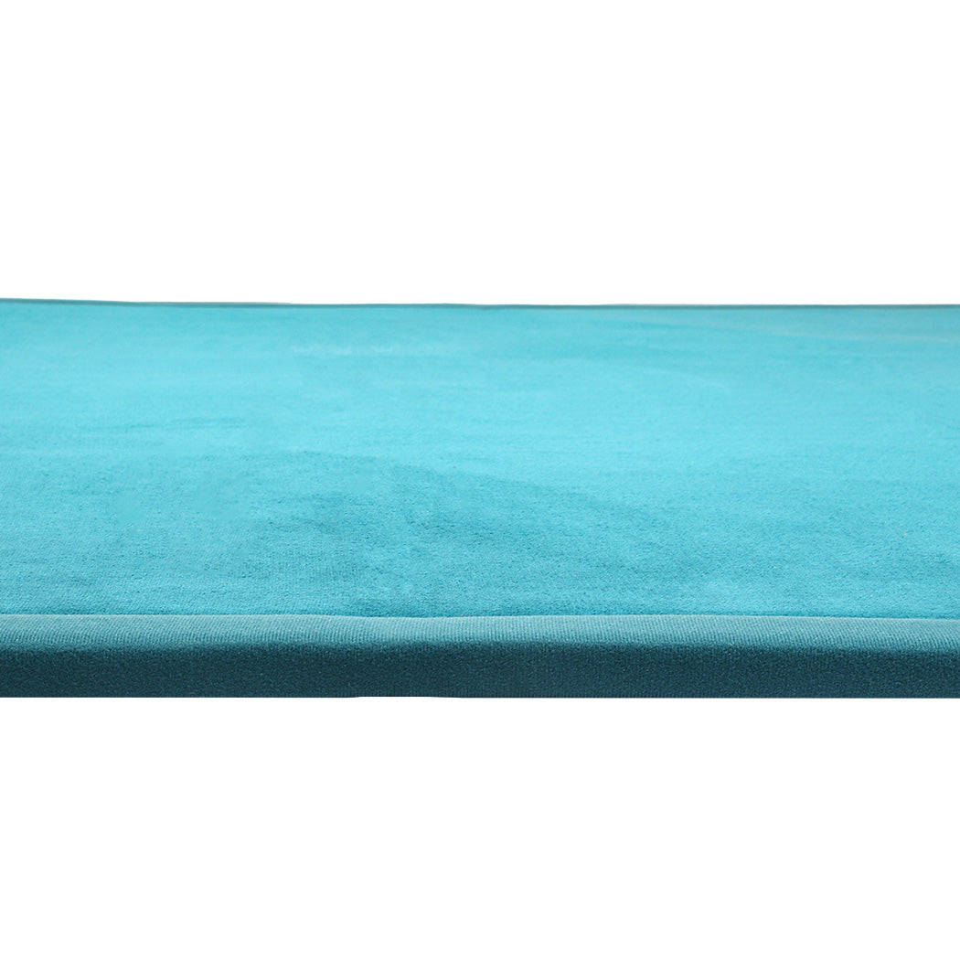Marlow Coral Velvet Area Rugs Large Mat 180x200cm Blue-2006732690749001733
