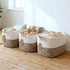 Levede Storage Baskets Laundry Bins 3Pcs Foldable with Handles Cotton Rope Brown-2100035024383512582