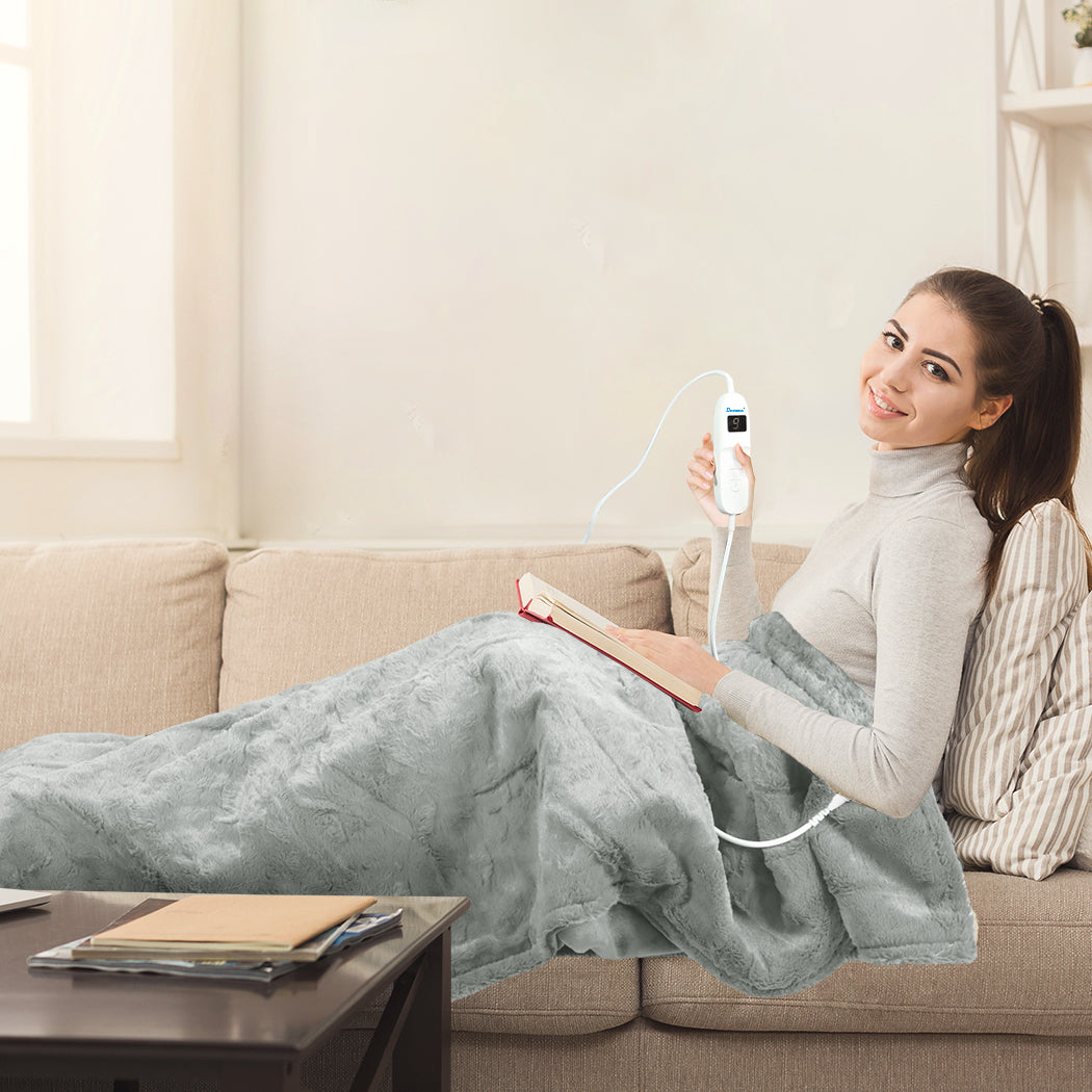 DreamZ Electric Throw Blanket Heated Timer Bedding Washable Warm Winter Plush GY-1864183543974989831