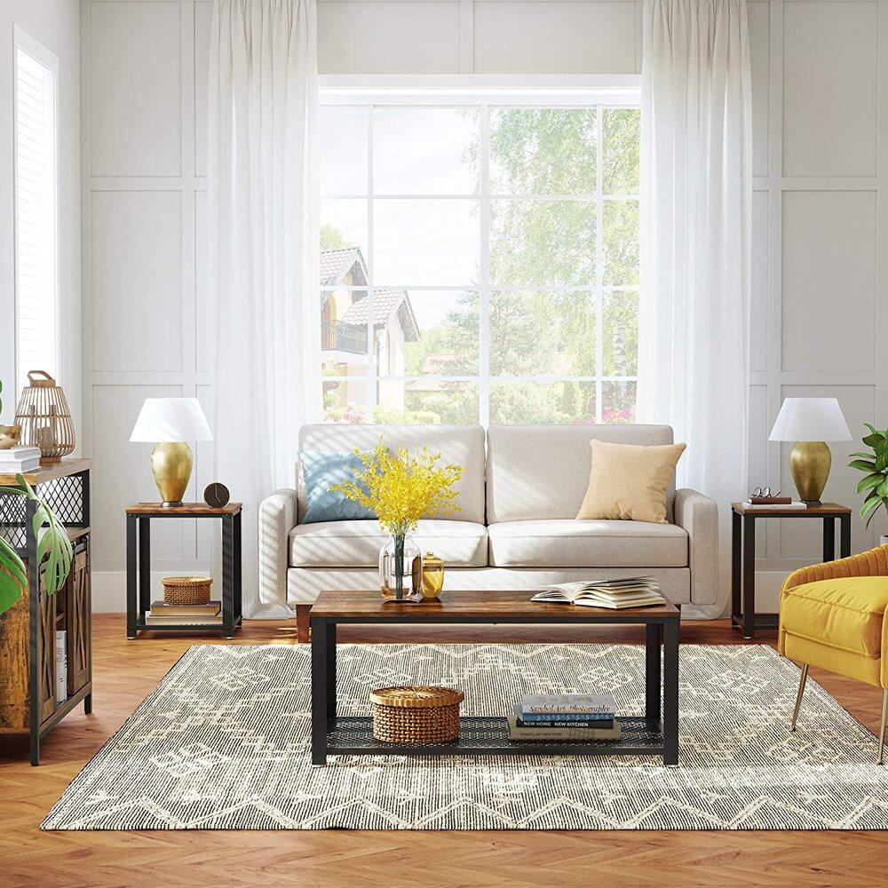 Coffee Table with Mesh Shelf