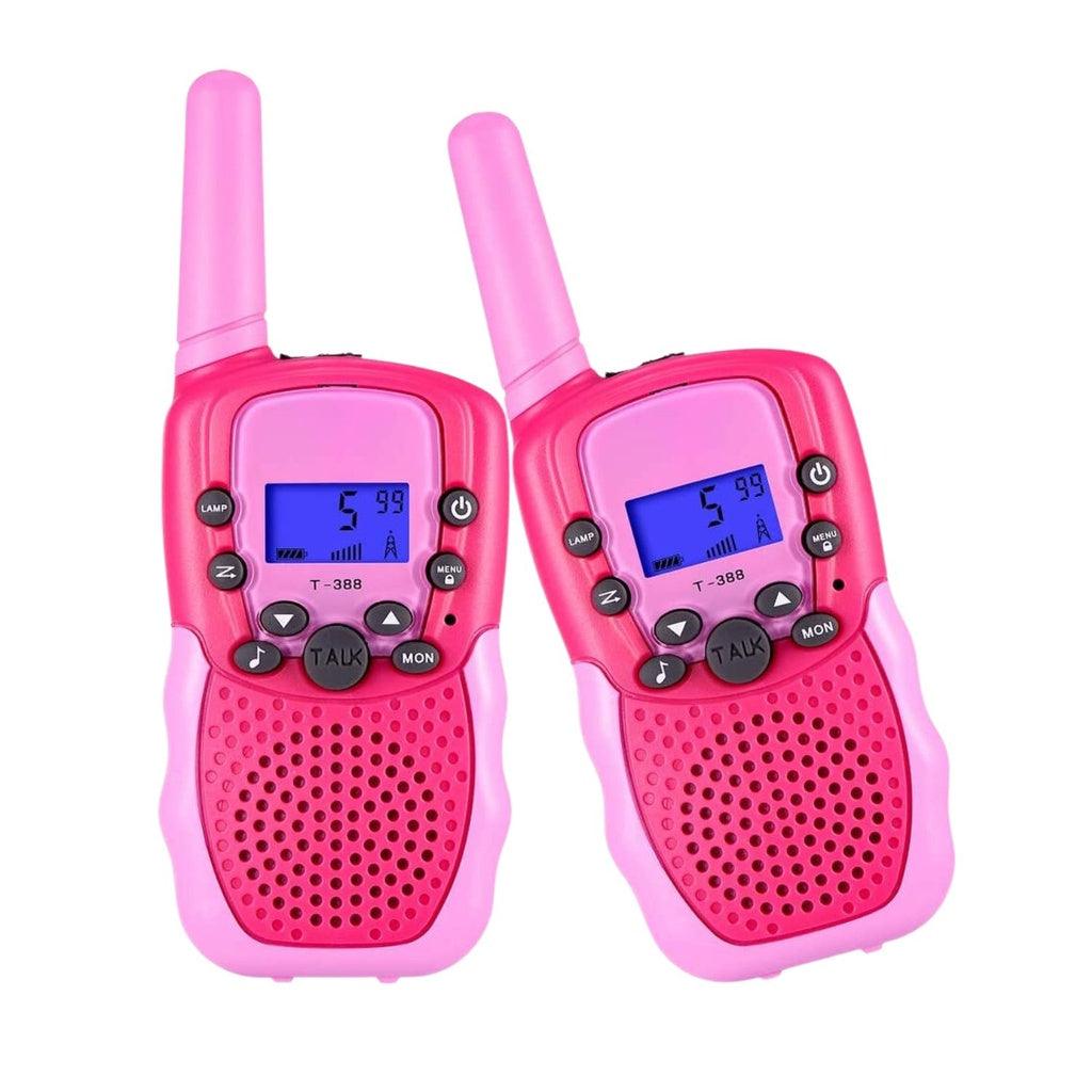 2 Pack Walkie Talkies for Kids with 40 Channels & LED Flashlight & LCD Screen (Pink)