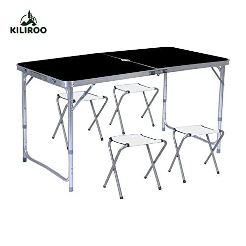 Camping Table 120cm Black With 4 Chair