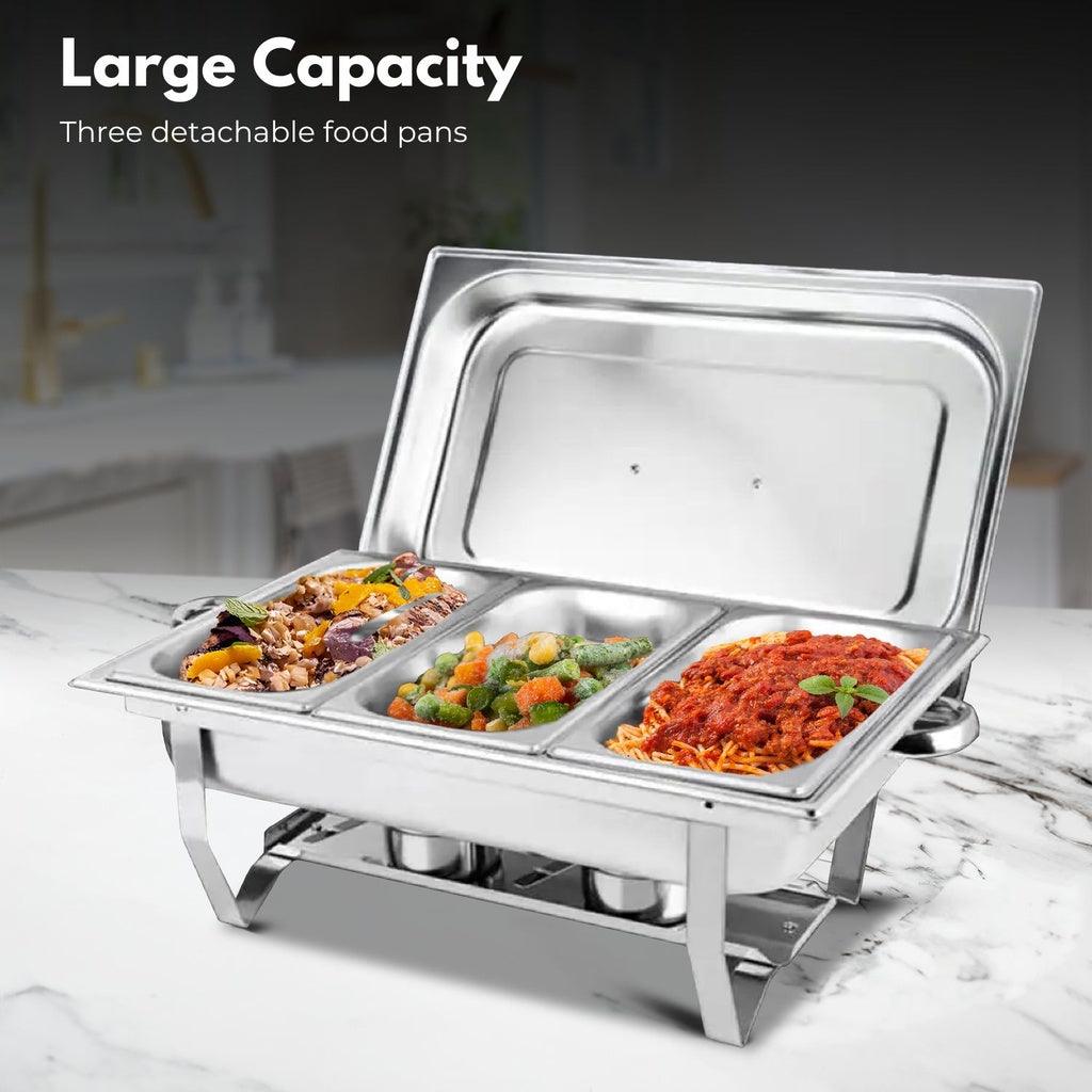 9L Chafing Dish Multifunctional Stainless Steel Food Buffet Warmer Pan 3x 3L