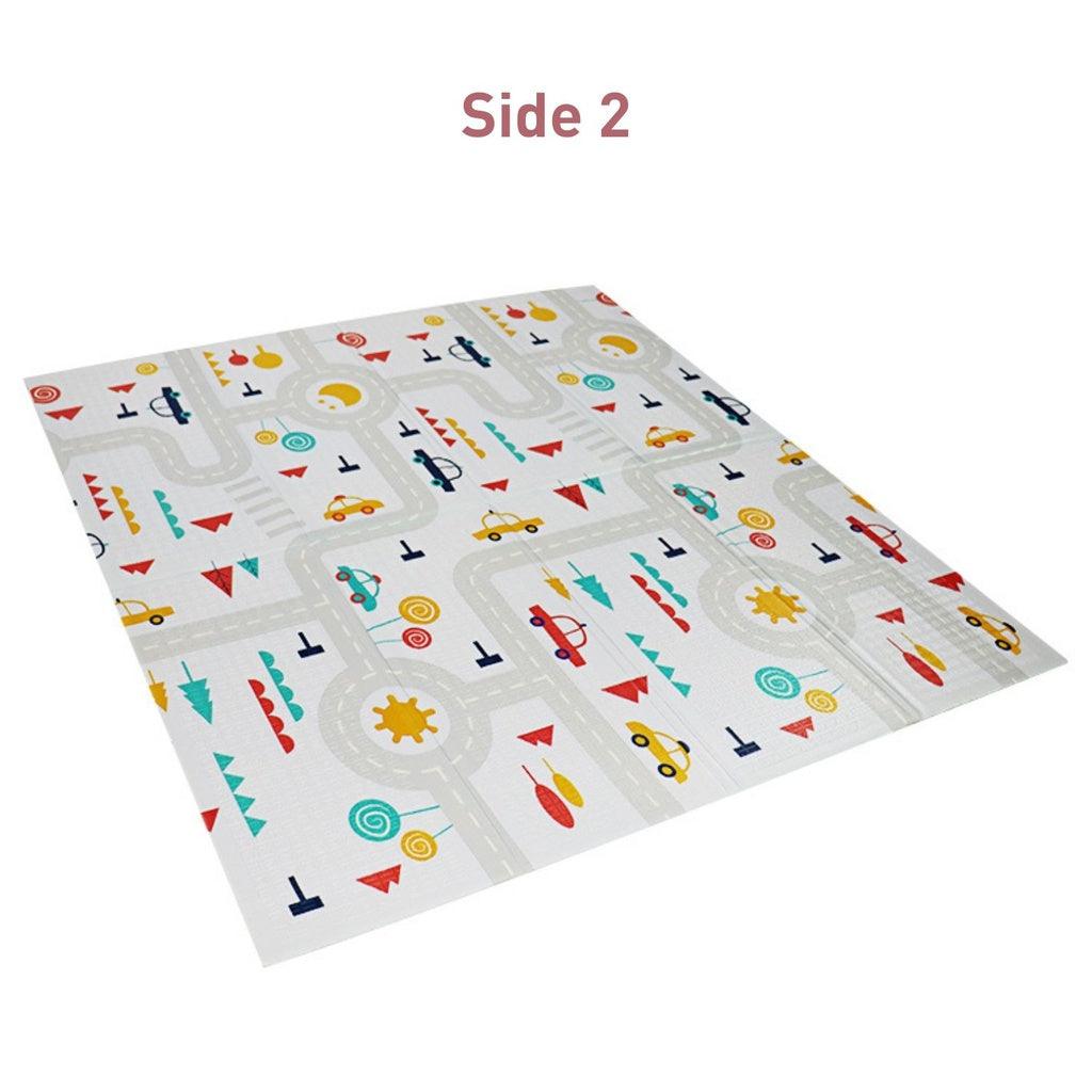 Baby XPE Foam Reversible Playmat 200x180x1cm (Dear Hedgehog & Cars)