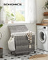 Laundry Hamper with Lid and Wheels 140L Grey