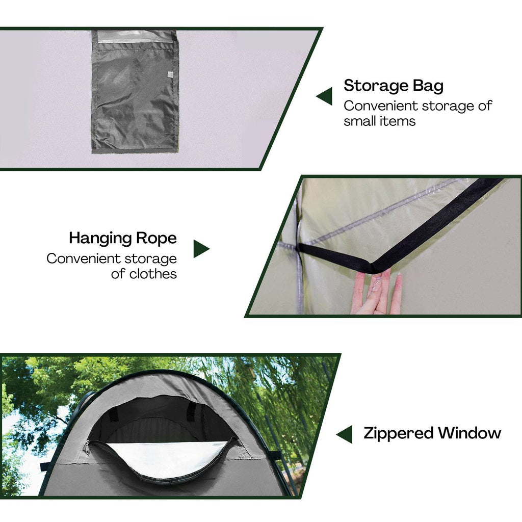 Shower Tent with 2 window (Black)