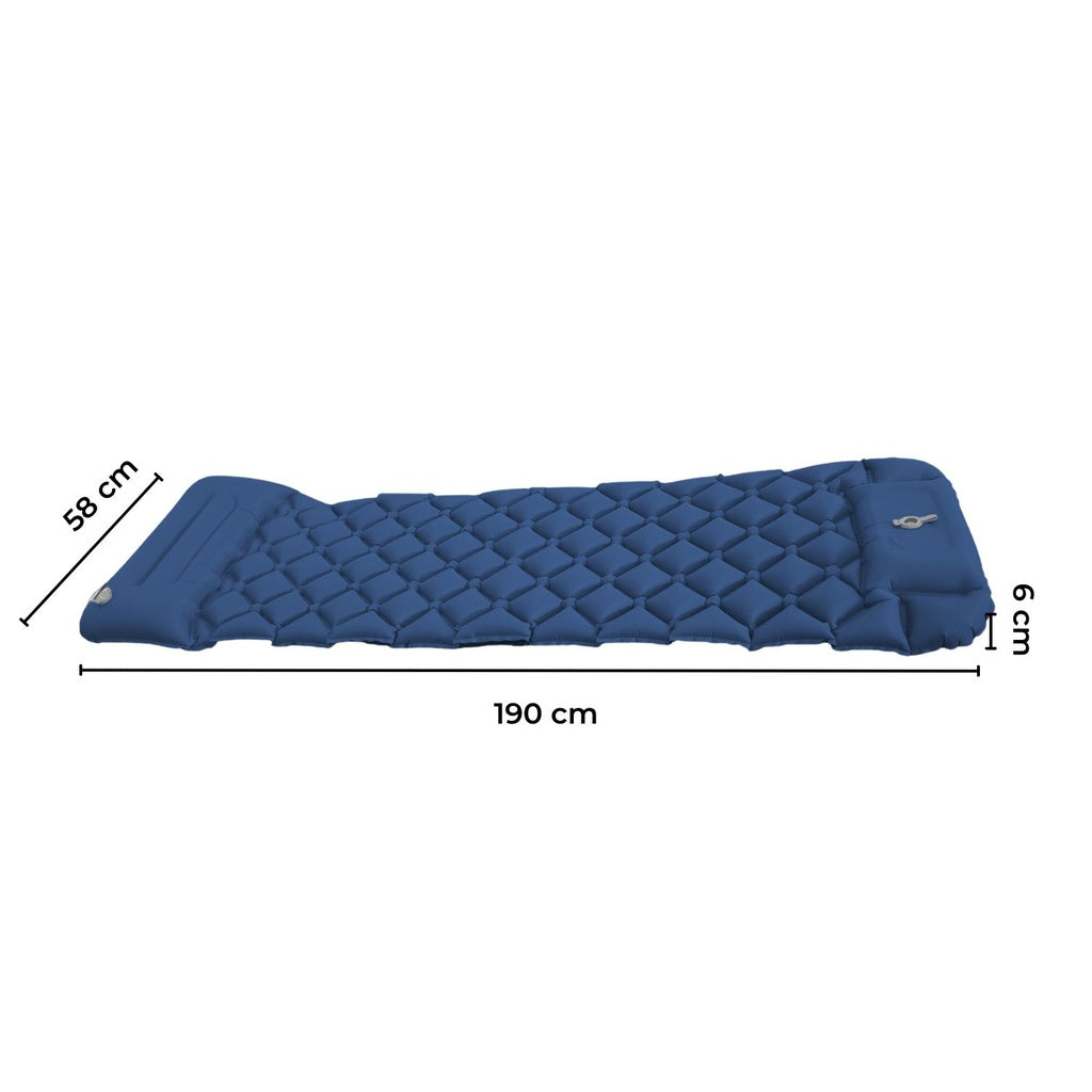 Inflatable Camping Sleeping Pad with Pillow (Navy Blue) KR-ISP-100-HZ