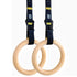 Wooden Gymnastic Rings with Adjustable Numbered Straps (Wooden)