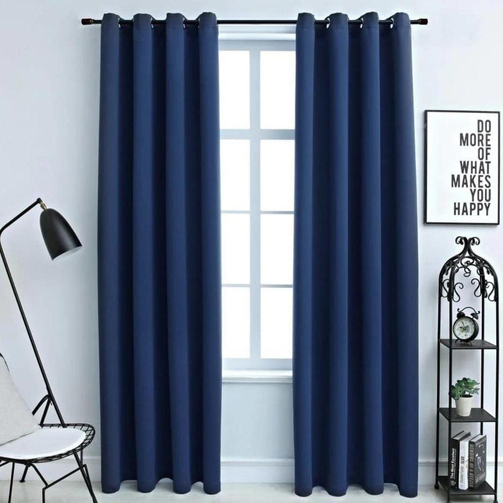 Blackout Window Curtains for Thermal Insulated Room (Set of 2, W132cm x D213cm, Dark Blue)