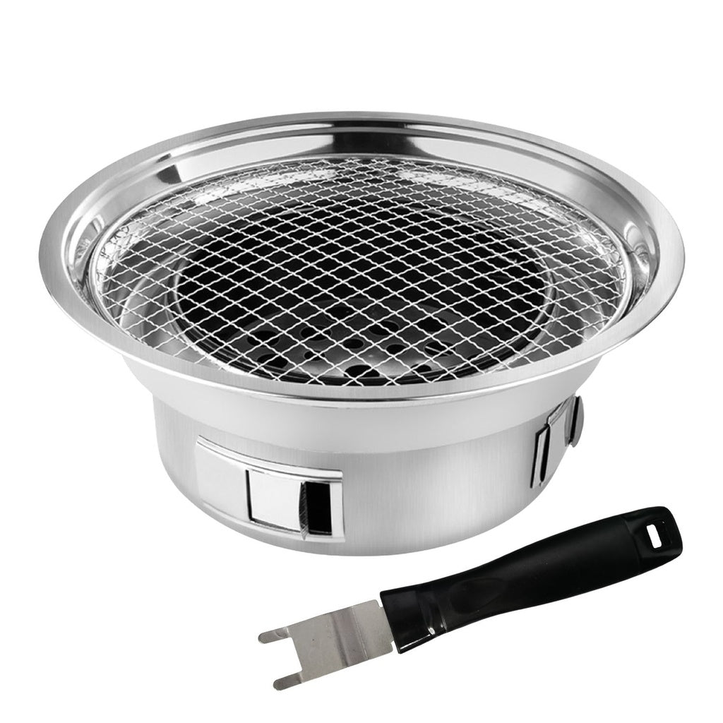 Multifunctional Camping Charcoal BBQ Grill Stove (Silver)