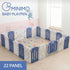 Foldable Baby Playpen with 22 Panels (White Blue)