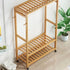 Bamboo Wardrobe on Wheels, Free Standing Shelves Open Wardrobe 100cm