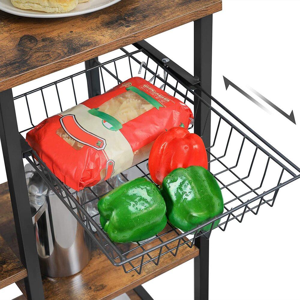 3 Tier Kitchen Storage Shelves with 6 S-Hooks