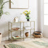 3 Tier Console Table with Tempered Glass Top