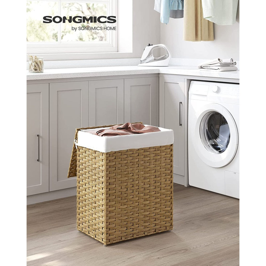 Synthetic Rattan Laundry Basket 90L Natural LCB51NL