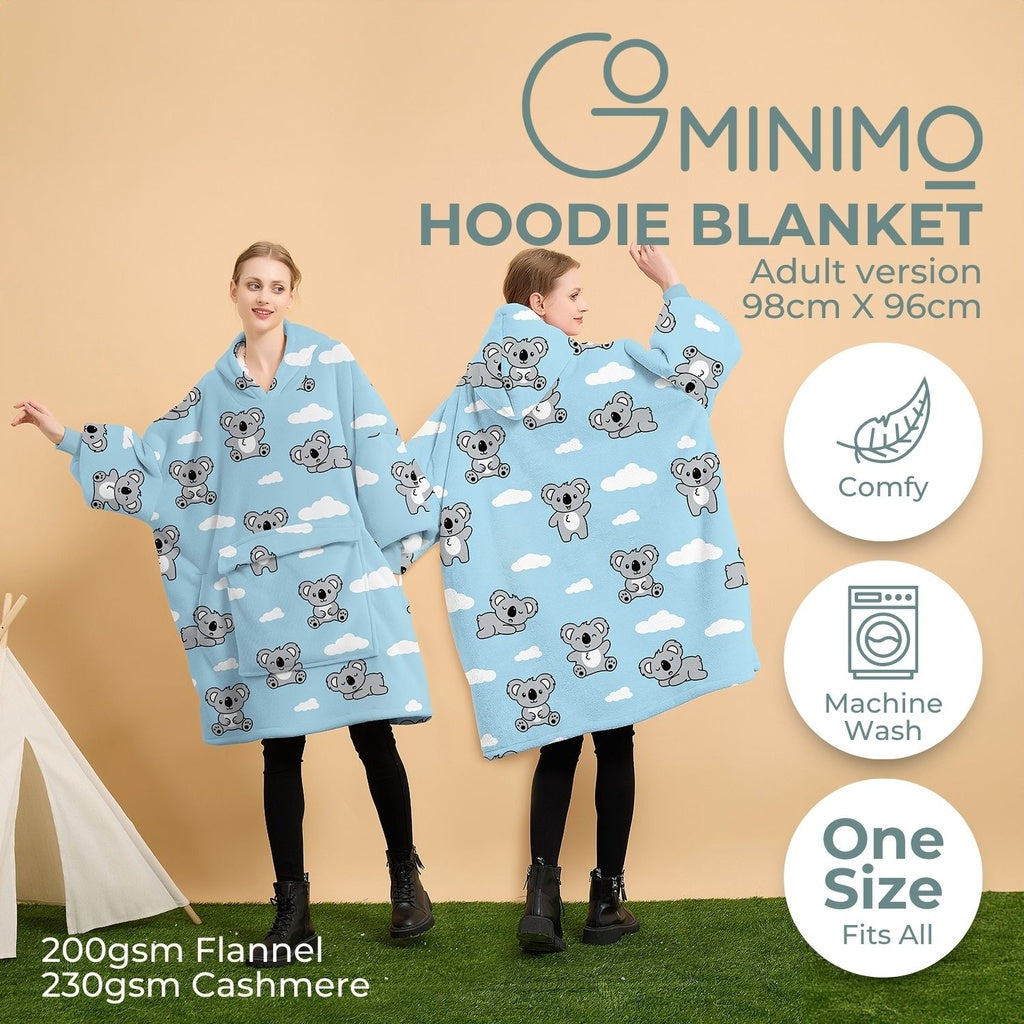 GOMINIMO Hoodie Blanket (Adult Koala Blue)
