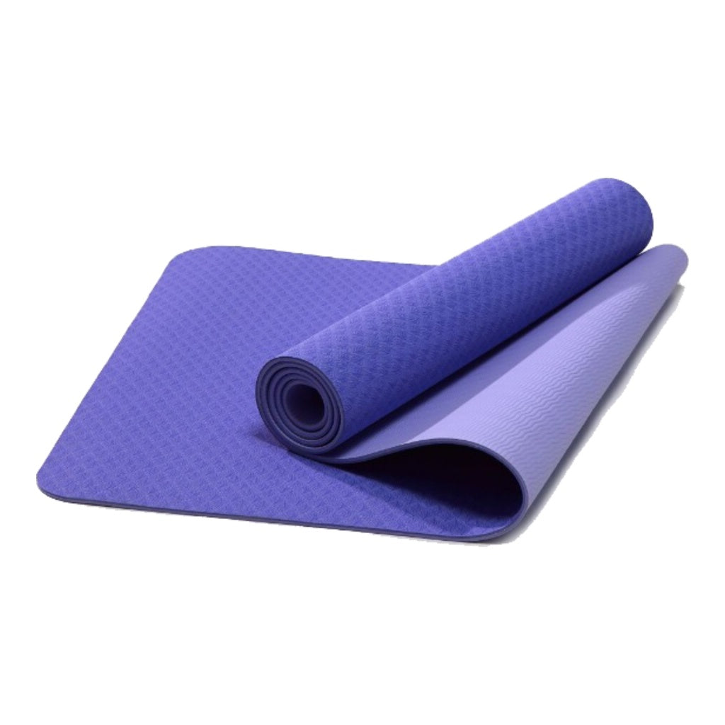 TPE Yoga Mat Dual Color (Lavender) with Yoga Bag and Strap