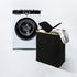 Folding Bamboo & Canvas Laundry Hamper with Double Lid Black