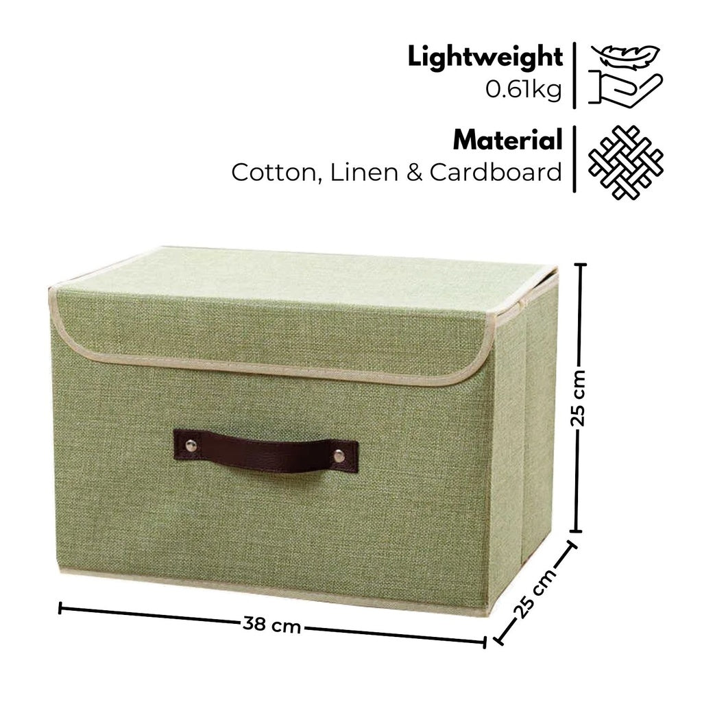 Foldable Storage Box Crushed Clothes Quilt Toys Organizer 24L Green