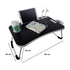 Multifunctional Portable Bed Tray Laptop Desk with USB Charge Port (Black)