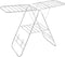 Foldable Clothes Drying Rack with Adjustable Wings Stainless Steel White and Silver