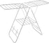 Foldable Clothes Drying Rack with Adjustable Wings Stainless Steel White and Silver