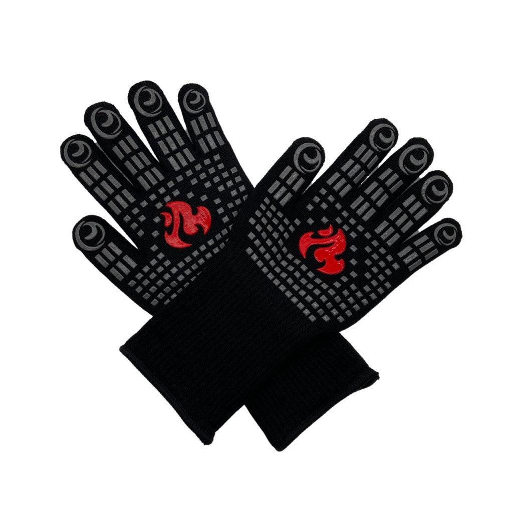 BBQ Grill Gloves 35cm With Non-Slip Silicone, and Long Arm Protection