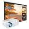 Wi-Fi Video Projector 1080P 280 Ansi Lumens, White