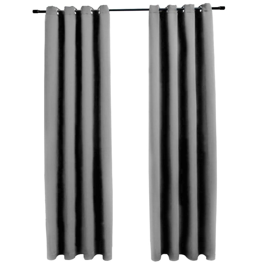 Blackout Window Curtains for Thermal Insulated Room (Set of 2, W132cm x D160cm, Light Grey)