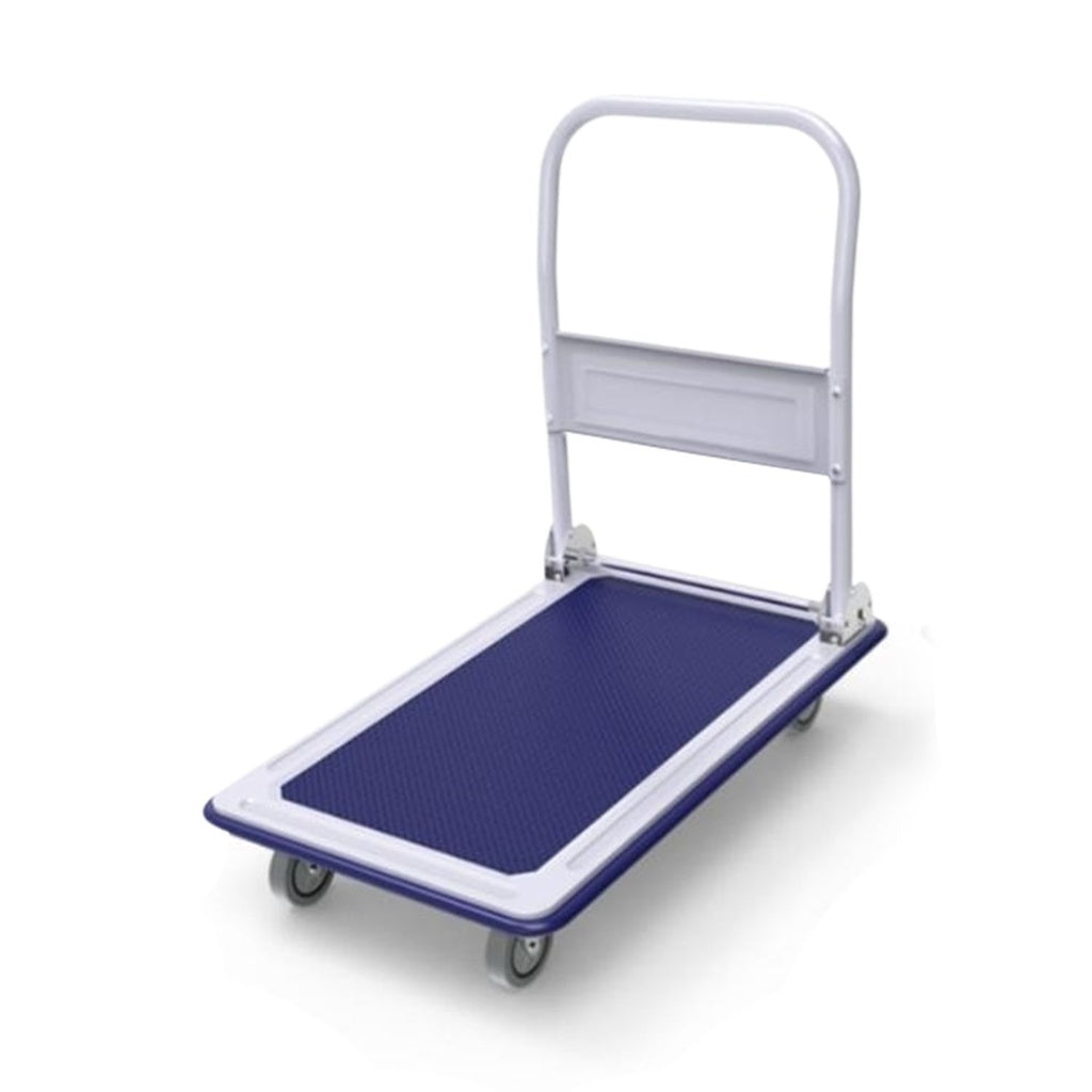 Foldable Platform Trolley with 4 Wheels (Blue and White)