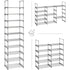 10-Tier Metal Shoe Rack Customizable Design Grey