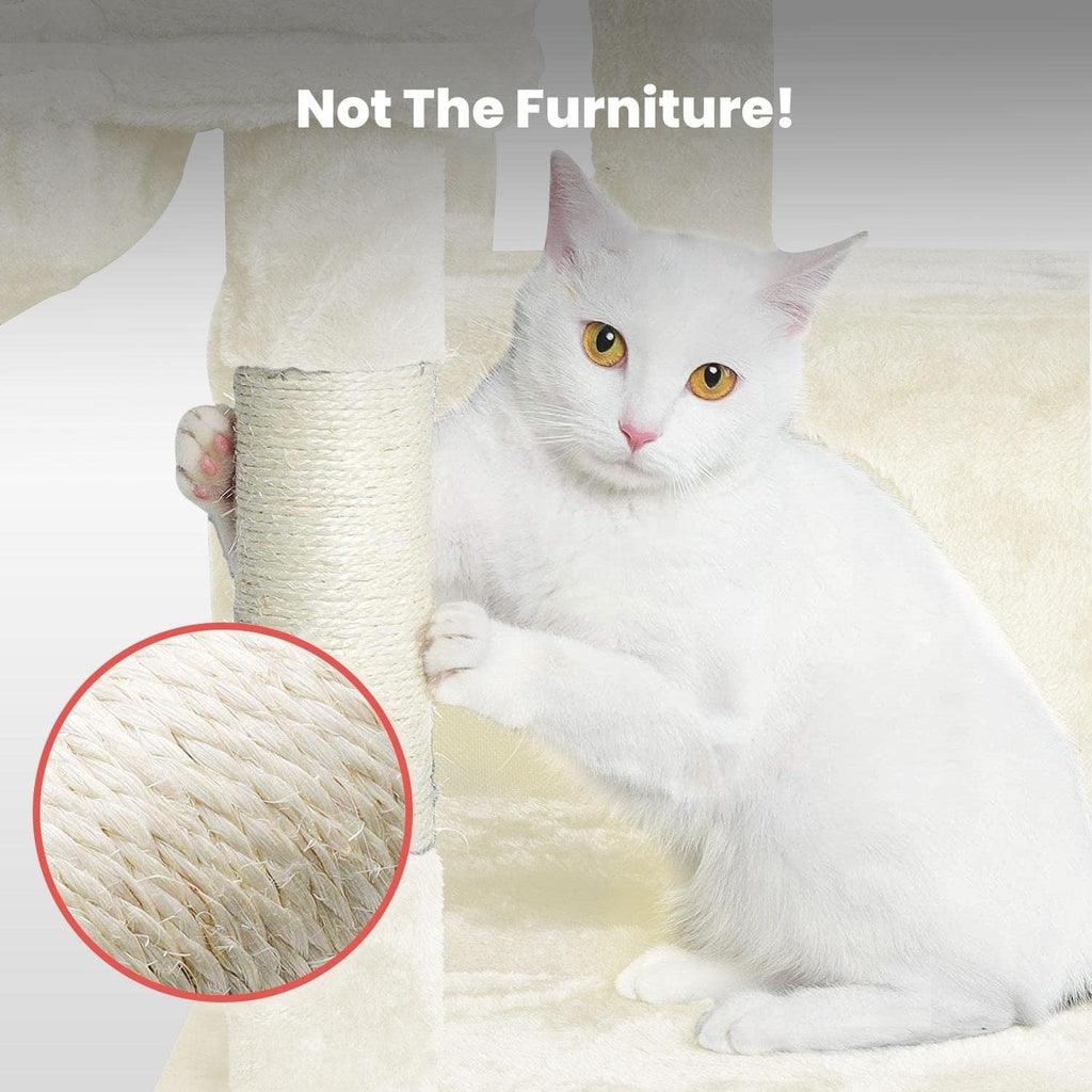 97cm Adjustable Base Plush Cat Tree Beige